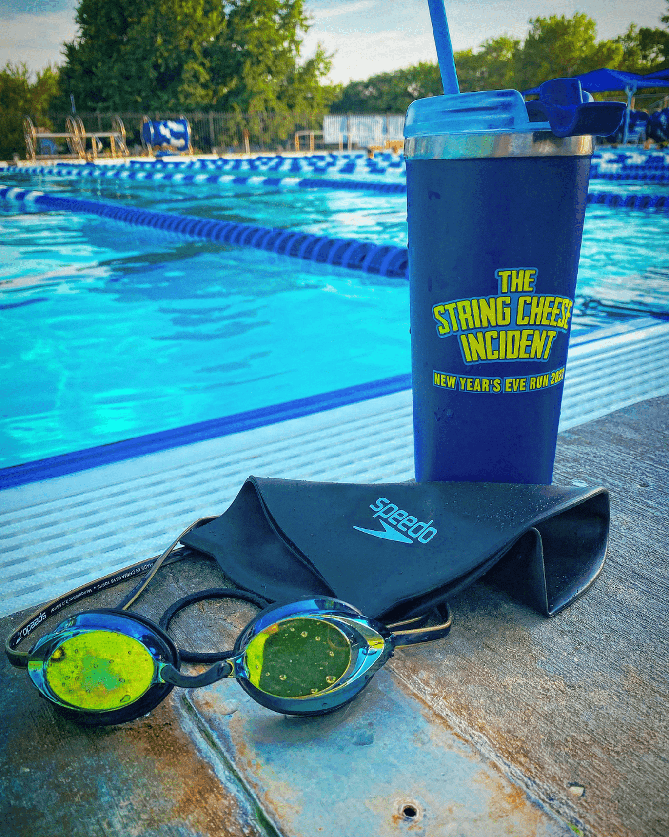 Googles, Swim, Cap, and Water at City Park Pool, Manhattan KS
